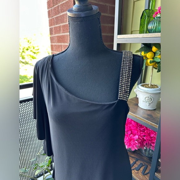 B. Smart Sparkly One-Shoulder Flutter Dress. Size 14 Girls Night Fun! - Picture 2 of 6